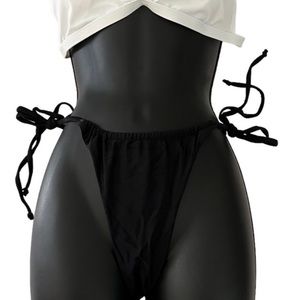 NBW - MOSHENGQI Black Brazilian Bikini bathing suit Bottom ONLY- Large